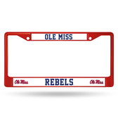 Ole Miss Rebels RED COLORED Chrome Frame