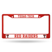 Texas Tech Red Raiders RED COLORED Chrome Frame