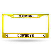 Wyoming Cowboys YELLOW COLORED Chrome Frame