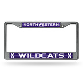 Northwestern Wildcats Bling Chrome Frame