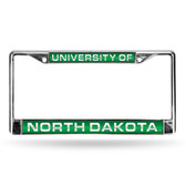 North Dakota Fighting Sioux GREEN LASER Chrome Frame