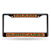 Miami Hurricanes BLACK LASER Chrome Frame