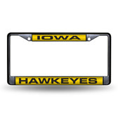 Iowa Hawkeyes  BLACK LASER Chrome Frame
