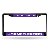 TCU Horned Frogs BLACK LASER Chrome Frame