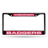 Wisconsin Badgers  BLACK LASER Chrome Frame