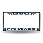 BYU Cougars BLACK LASER Chrome Frame