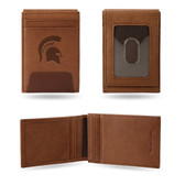 Michigan State Spartans Premium Leather Front Pocket Wallet