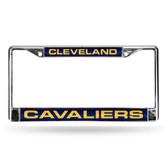 Cleveland Cavaliers LASER Chrome Frame  - NAVY BACKGROUND WITH YELLOW LETTERS