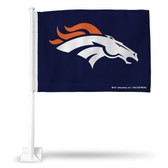 Denver Broncos HORSE HEAD ON NAVY Car Flag