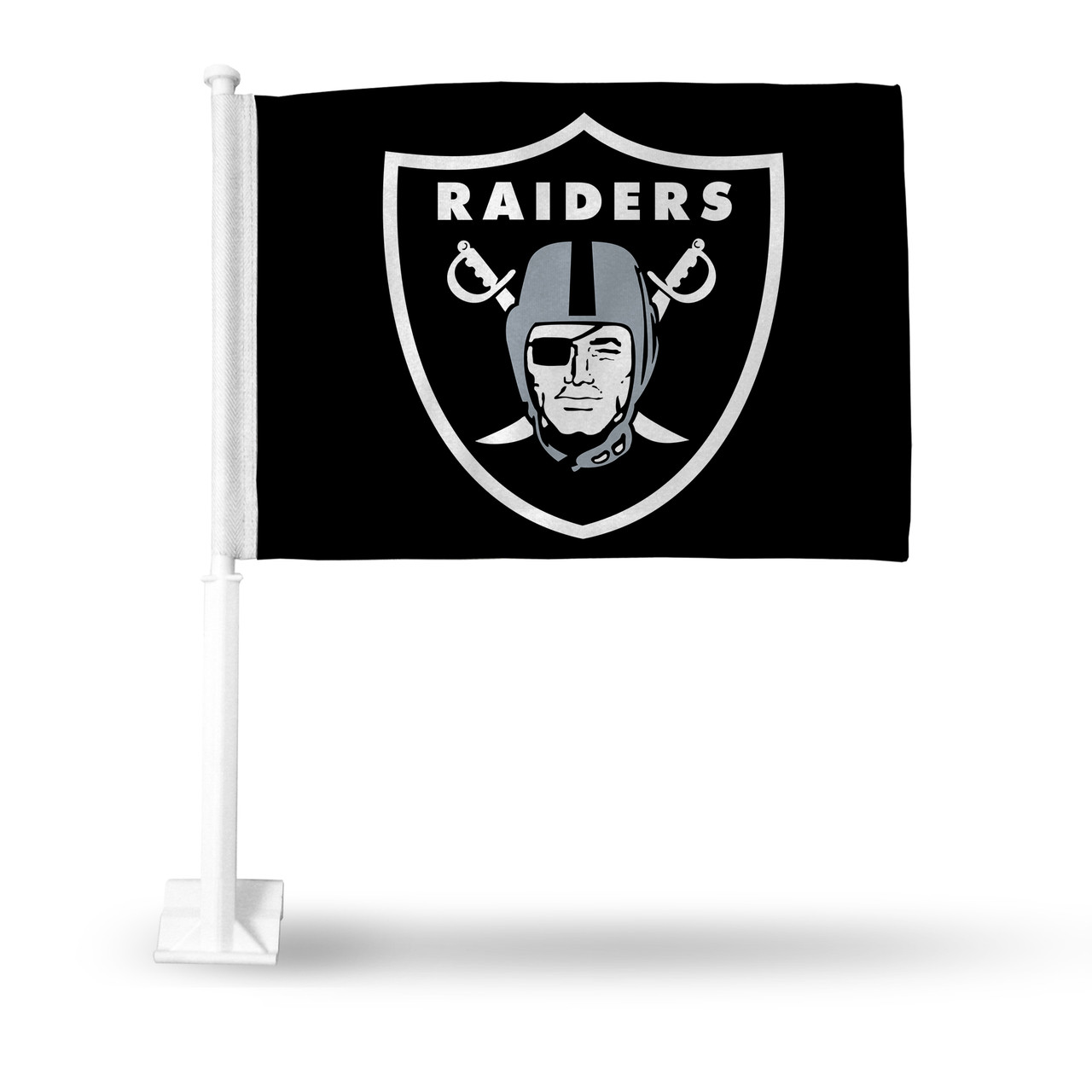 Oakland Raiders SHIELD LOGO BLK BKG - BiggSports