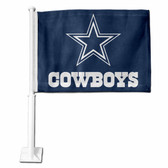 Dallas Cowboys NAVY WITH PRIMARY LOGO AND WORDMARK Car Flag