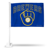 Milwaukee Brewers BALL & GLOVE Car Flag