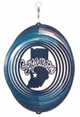 Indiana State Sycamores Circle Swirly Metal Wind Spinner