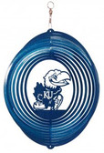 Kansas Jayhawks Circle Swirly Metal Wind Spinner