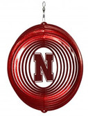 Nebraska Cornhuskers Circle Swirly Metal Wind Spinner