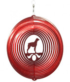 Brittany Spaniel Circle Red Wind Spinner