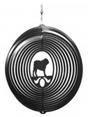 Bull Dog Circle Black Wind Spinner