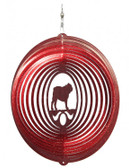 Bull Dog Circle Red Wind Spinner