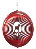 Bull Terrier Circle Red Wind Spinner