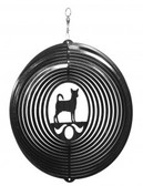 Chihuahua Circle Black Wind Spinner