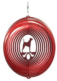 Jack Russell Circle Red Wind Spinner