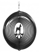 Miniature pinscher Circle Black Wind Spinner