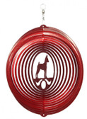 Miniature pinscher Circle Red Wind Spinner