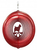 Norwich / Australian Terrier Circle Red Wind Spinner