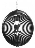 Old English Sheepdog Circle Black Wind Spinner