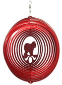 Old English Sheepdog Circle Red Wind Spinner