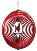 Poodle Circle Red Wind Spinner