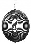 Siberian Husky Circle Black Wind Spinner