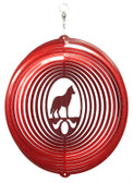 Siberian Husky Circle Red Wind Spinner