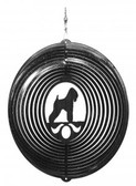 Wheaten Terrier Circle Black Wind Spinner