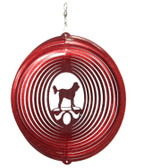 Cockapoo Circle Red Wind Spinner