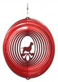 Wirehaired Dachshund Circle Red Wind Spinner