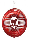 English bulldog Circle Red Wind Spinner