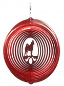 Norwegian Elkhound Circle Red Wind Spinner