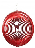 Goldendoodle Circle Red Wind Spinner