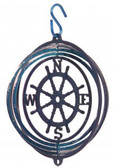 Ship Wheel Tini Blue Wind Spinner