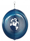 Palm Tree Circle Blue Wind Spinner