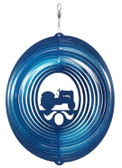 Tractor Circle Blue Wind Spinner