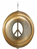 Peace Sign Circle Gold Wind Spinner