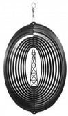 Oil Derrick Circle Black Wind Spinner