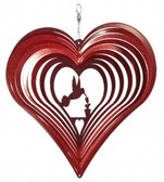 Hummingbird heart Red Wind Spinner