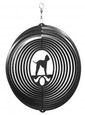 Bedlington Terrier Circle Black Wind Spinner