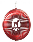 Bedlington Terrier Circle Red Wind Spinner