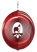 Border Collie Circle Red Wind Spinner