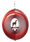 Doberman Pinscher Circle Red Wind Spinner
