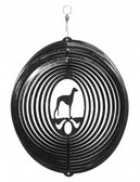 Grey Hound Circle Black Wind Spinner